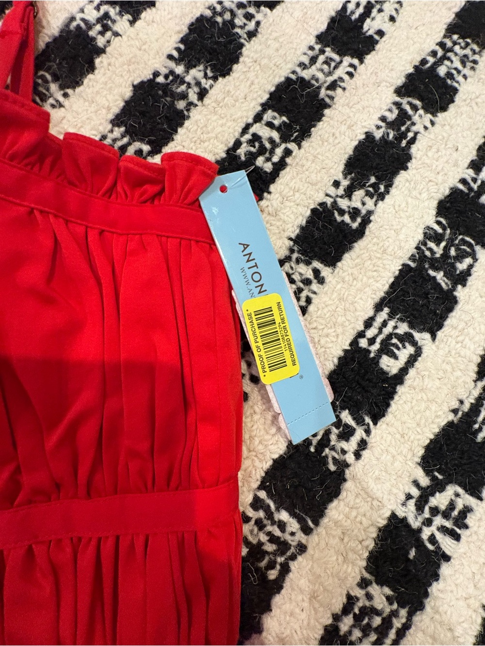 ANTONIO MELANI Red Smocked Sundress with Spaghetti Straps - Picture 2 of 3